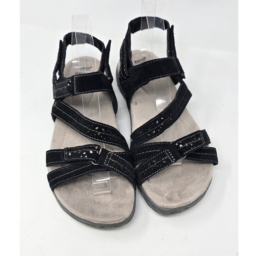 Earth Origins Westfield Wendy sandals women 10W black comfort strappy walking